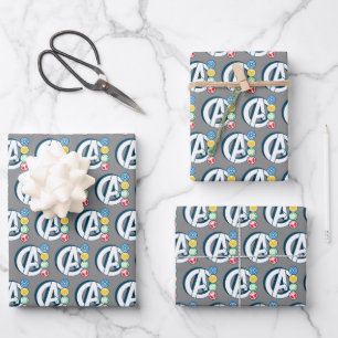 Avengers Character Logos Wrapping Paper Sheets