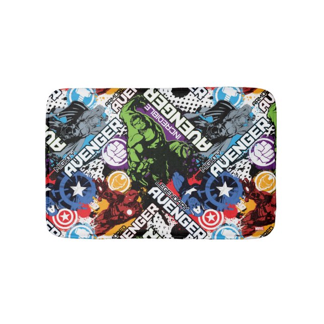 Avengers Character Pattern Bathroom Mat (Front)