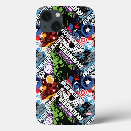 Avengers Character Pattern iPhone 13 Case