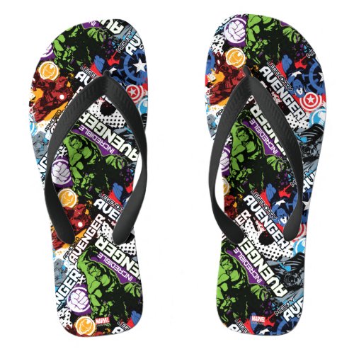 Avengers Character Pattern Flip Flops