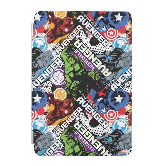 Avengers Character Pattern iPad Mini Cover (Front)