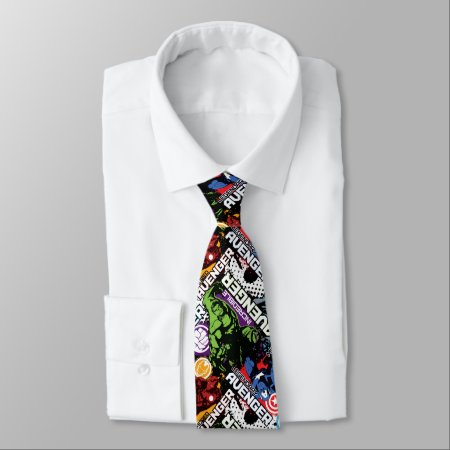 Avengers Character Pattern Neck Tie