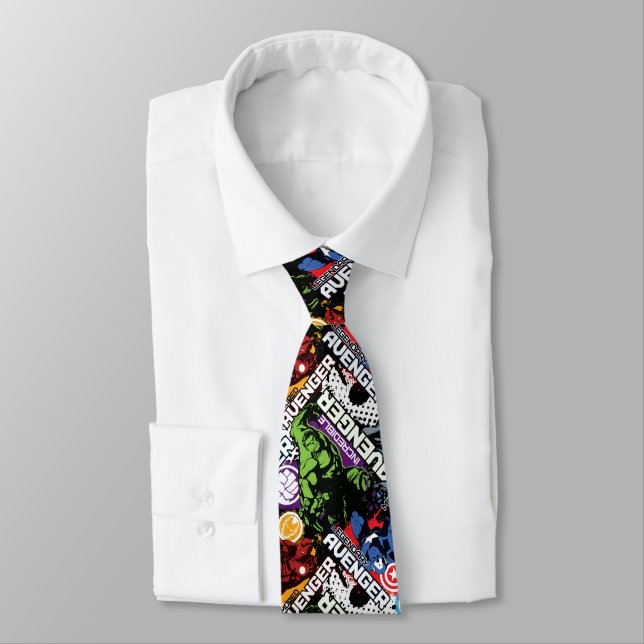 Avengers Character Pattern Neck Tie (Tied)