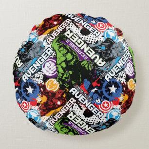 Avengers Character Pattern Round Pillow