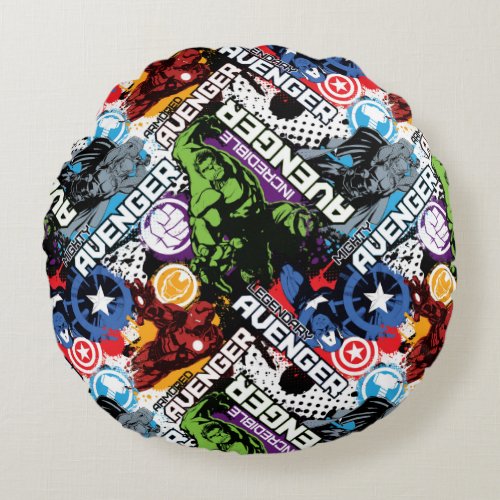 Avengers Character Pattern Round Pillow