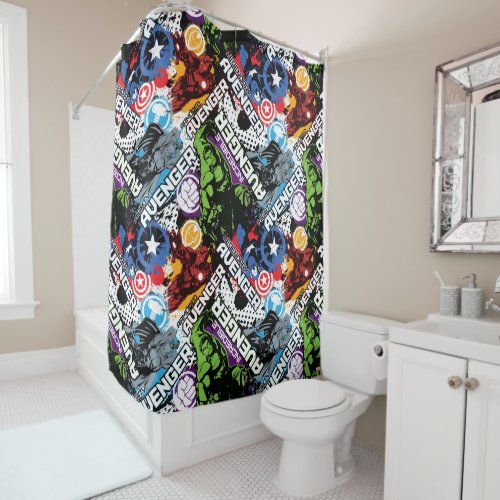 Avengers Character Pattern Shower Curtain