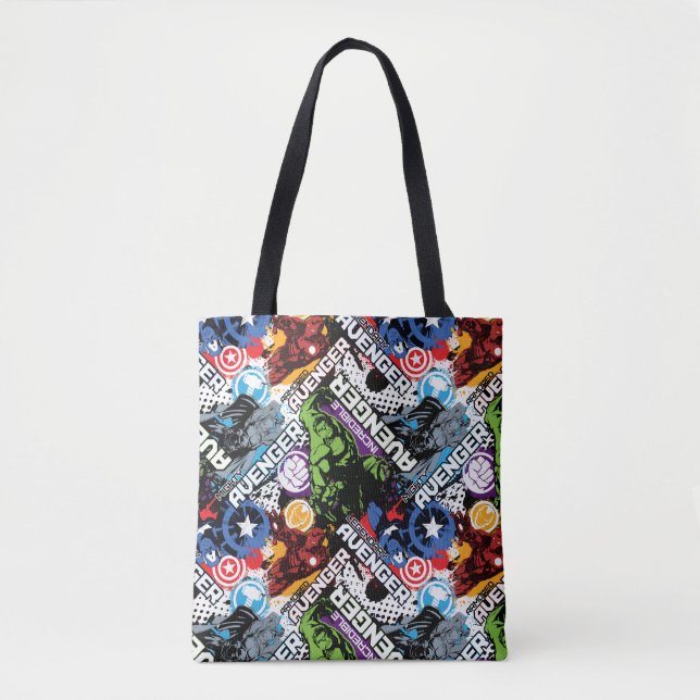 Avengers Character Pattern Tote Bag (Front)