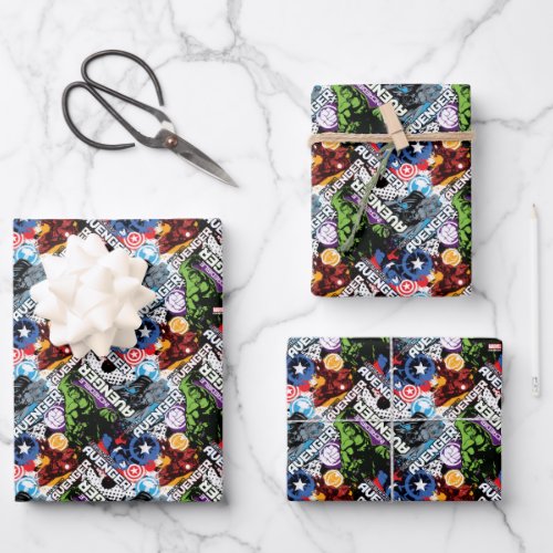 Avengers Character Pattern Wrapping Paper Sheets