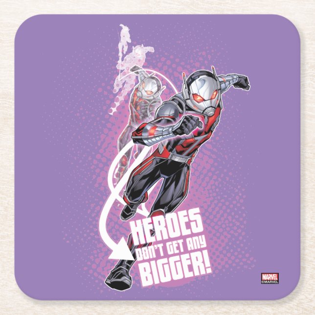 Avengers Classics | Ant-Man Halftone Text Graphic Square Paper Coaster (Front)