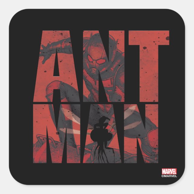Avengers Classics | Ant-Man Name Graphic Square Sticker (Front)