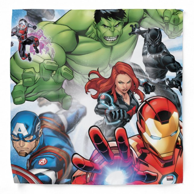 Avengers Classics | Avengers Assemble Into Action Bandana (Front)