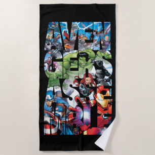 Avengers Classics   Avengers Assemble Into Action Beach Towel