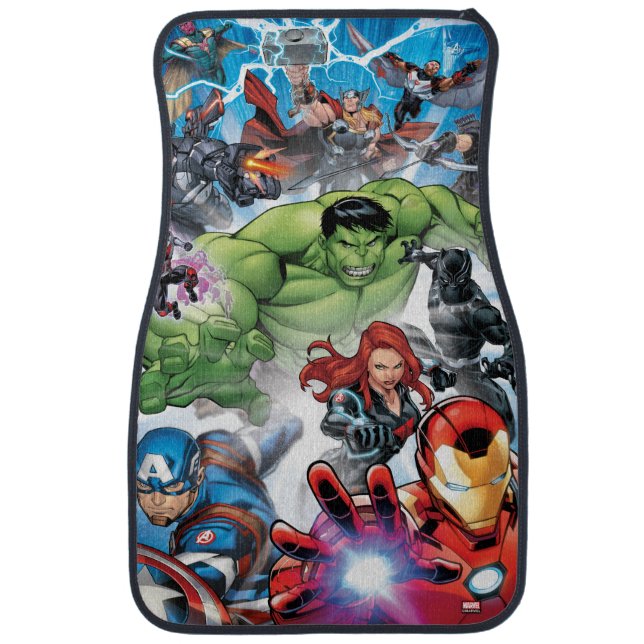 Avengers Classics | Avengers Assemble Into Action Car Floor Mat (Front)
