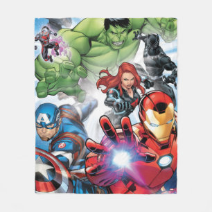 Avengers Classics Avengers Assemble Into Action Fleece Blanket