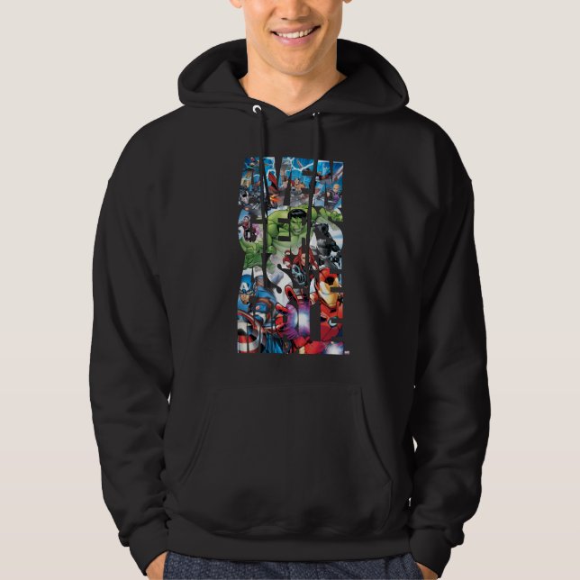Avengers Classics | Avengers Assemble Into Action Hoodie (Front)