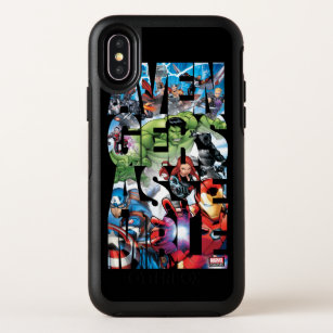 Avengers Classics   Avengers Assemble Into Action OtterBox Symmetry iPhone X Case