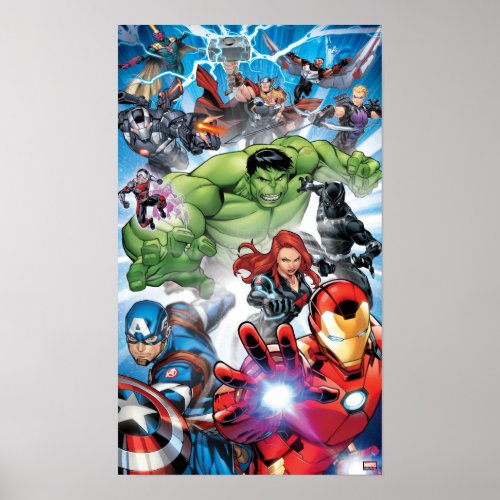 Avengers Classics  Avengers Assemble Into Action Poster
