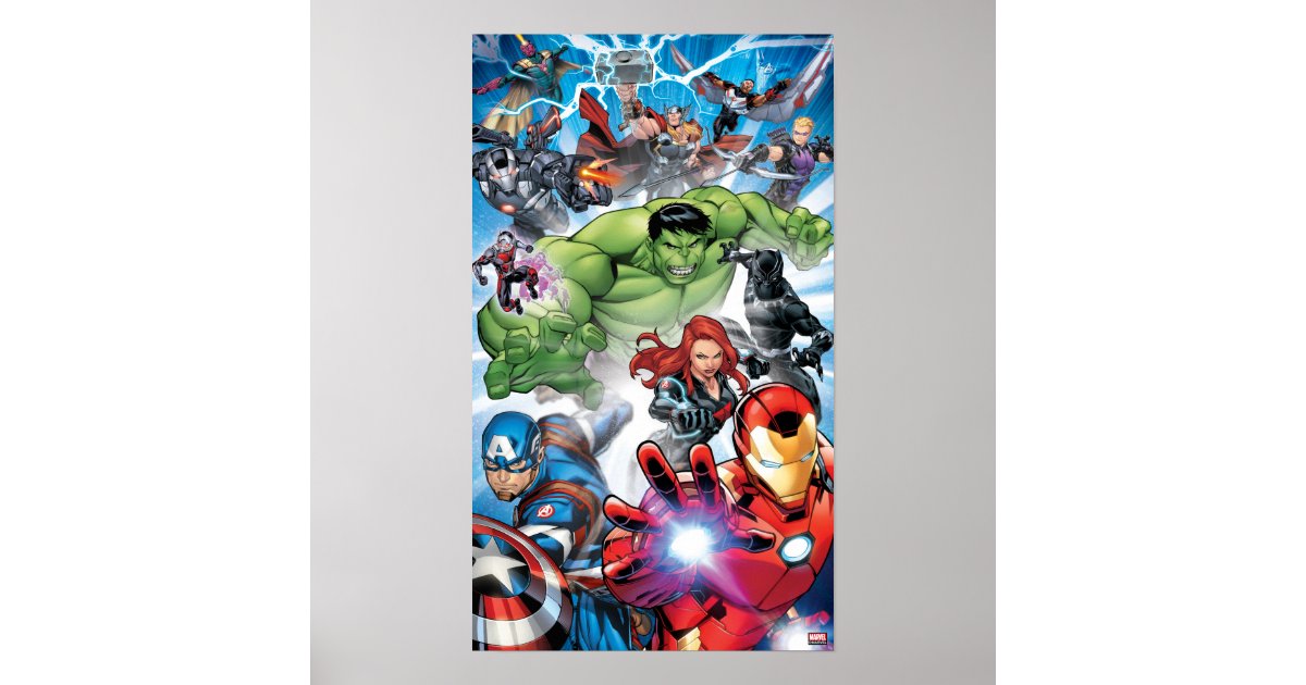 Avengers Classics, Avengers Assemble Into Action Poster
