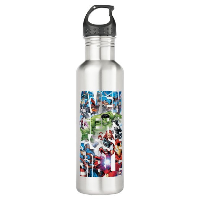 Avengers Classics | Avengers Assemble Into Action Stainless Steel Water Bottle (Front)