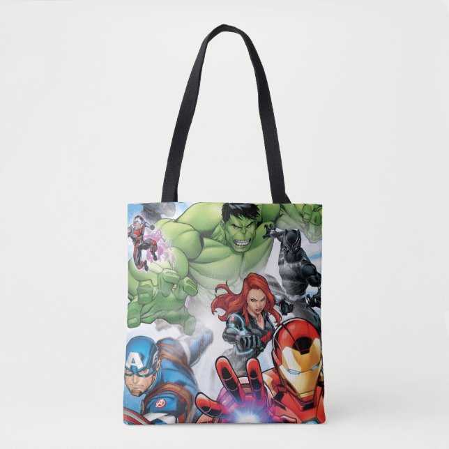 Avengers Classics | Avengers Assemble Into Action Tote Bag (Front)