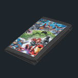 Avengers Classics | Avengers Assemble Into Action Trifold Wallet<br><div class="desc">Check out the Avengers running forward,  assembled together in this group illustration. Featuring: Captain America,  Iron Man,  Black Widow,  Black Panther,  Hulk,  Ant-Man,  War Machine,  Thor,  Hawkeye,  Falcon,  and Vision.</div>