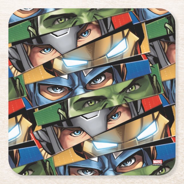 Avengers Classics | Avengers Glare Closeup Square Paper Coaster (Front)