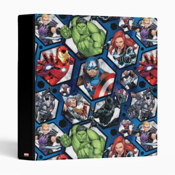 Avengers Classics | Avengers Hexagonal Pattern 3 Ring Binder by avengersclassics at Zazzle