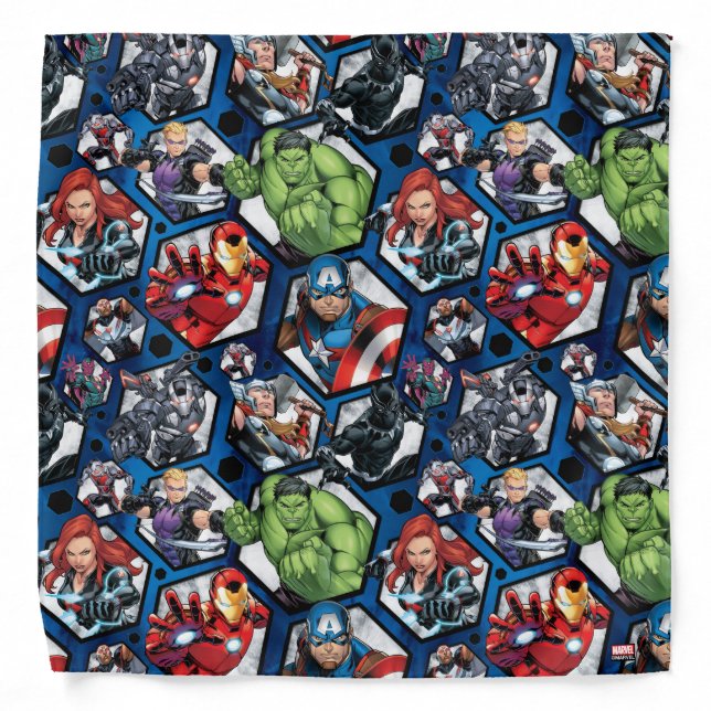 Avengers Classics | Avengers Hexagonal Pattern Bandana (Front)