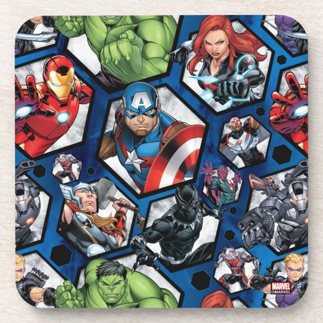 Avengers Classics | Avengers Hexagonal Pattern Beverage Coaster (Front)