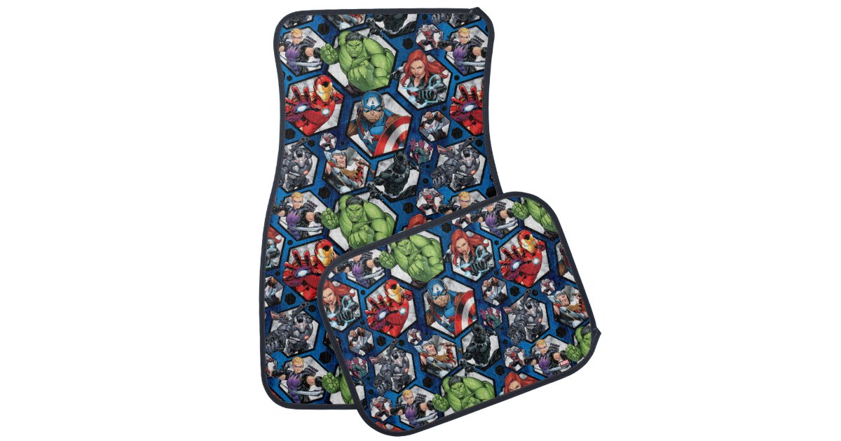 Avengers Classics | Avengers Hexagonal Pattern Car Floor Mat | Zazzle