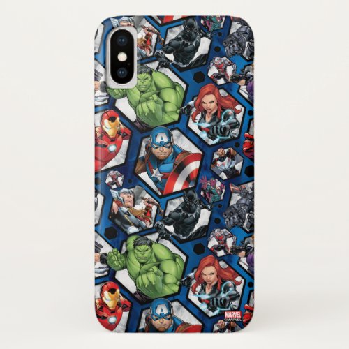 Avengers Classics  Avengers Hexagonal Pattern iPhone X Case