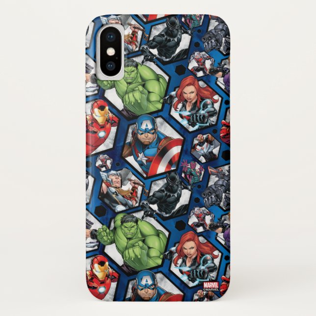 Avengers Classics | Avengers Hexagonal Pattern Case-Mate iPhone Case (Back)