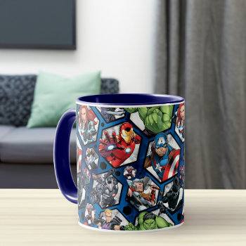 Avengers Classics | Avengers Hexagonal Pattern Mug by avengersclassics at Zazzle