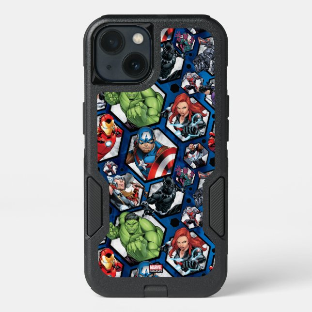 Avengers Classics | Avengers Hexagonal Pattern Otterbox iPhone Case (Back)