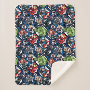 Avengers Classics   Avengers Hexagonal Pattern Sherpa Blanket