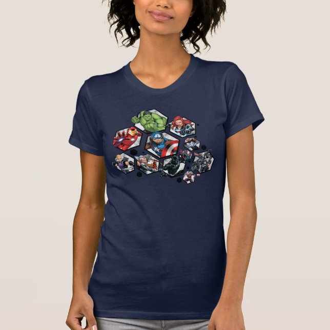 Avengers Classics | Avengers Hexagonal Pattern T-Shirt (Front)
