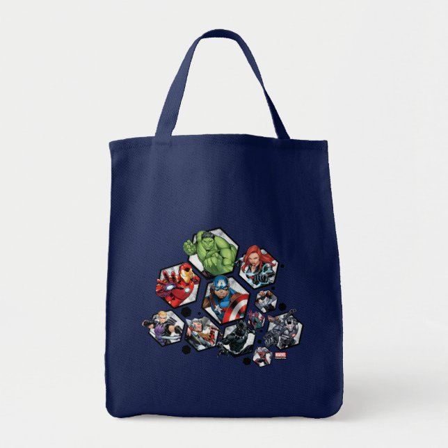 Avengers Classics | Avengers Hexagonal Pattern Tote Bag (Front)