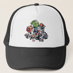 Avengers Classics   Avengers Hexagonal Pattern Trucker Hat