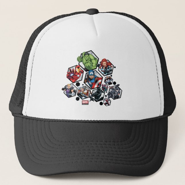 Avengers Classics | Avengers Hexagonal Pattern Trucker Hat (Front)