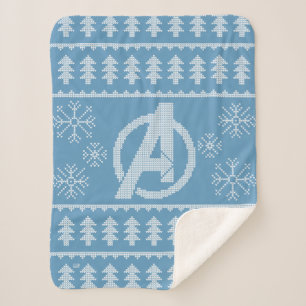 Avengers Classics Avengers Holiday Knit Graphic Sherpa Blanket