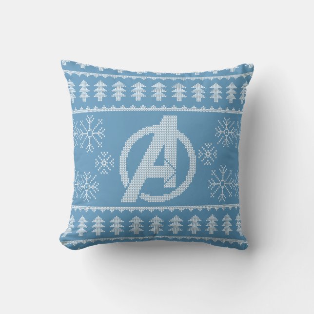 Avengers Classics | Avengers Holiday Knit Graphic Throw Pillow (Front)