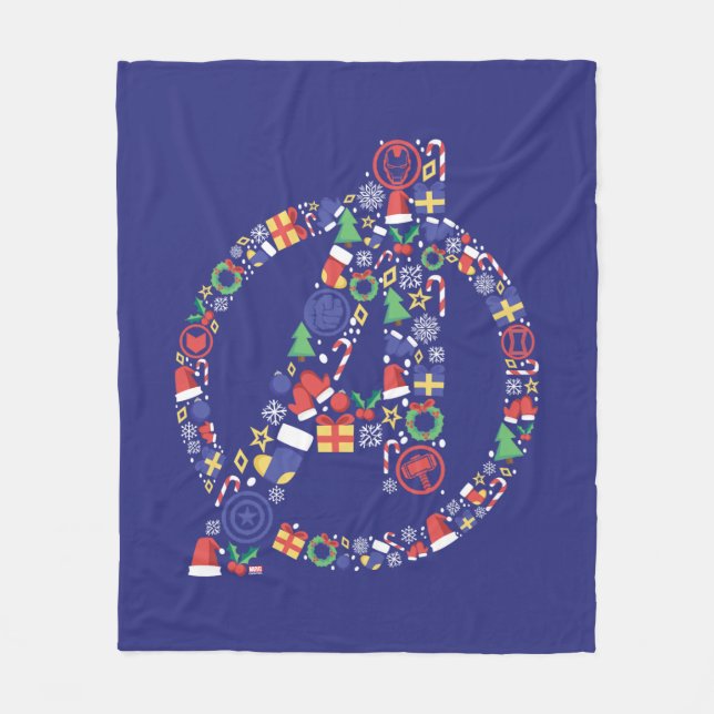 Avengers Classics | Avengers Holiday Logo Fleece Blanket (Front)