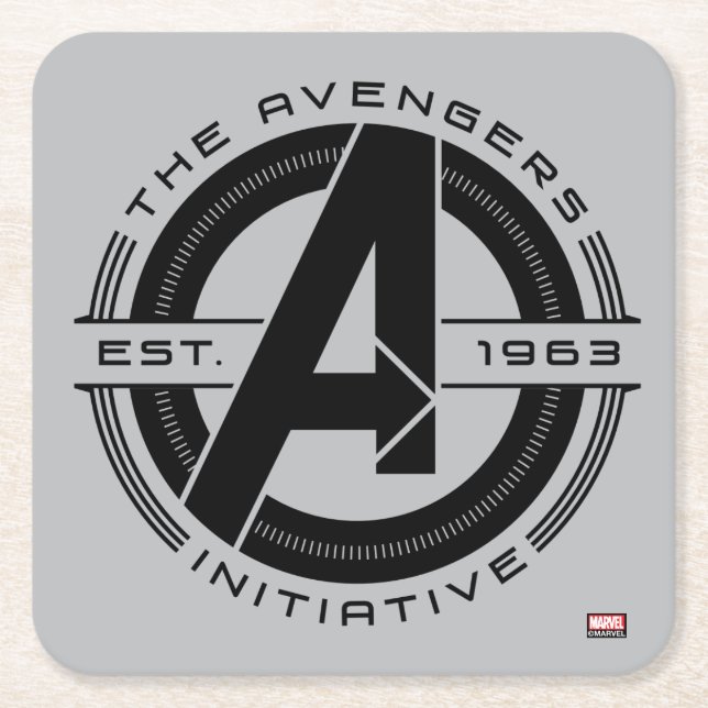 Avengers Classics | Avengers Initiative Lens Logo Square Paper Coaster (Front)
