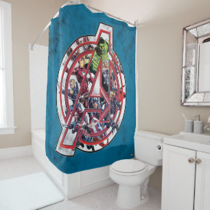 Avengers Classics   Avengers Inside Logo Shower Curtain