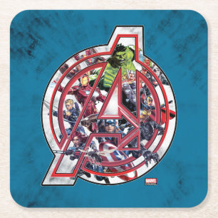 Avengers Classics Avengers Inside Logo Square Paper Coaster