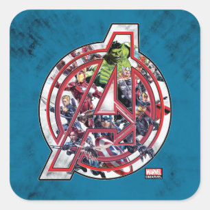 Avengers Classics   Avengers Inside Logo Square Sticker