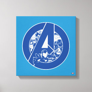 Avengers Classics   Avengers Outlines In logo Canvas Print