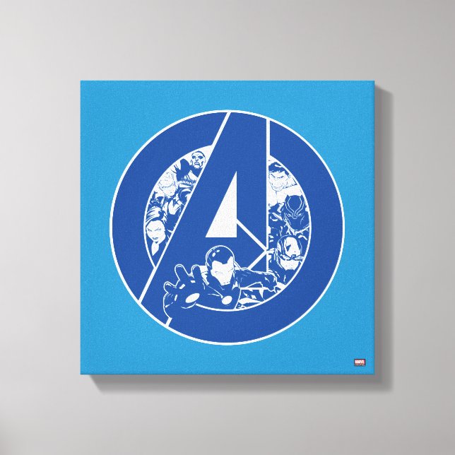 Avengers Classics | Avengers Outlines In logo Canvas Print (Front)