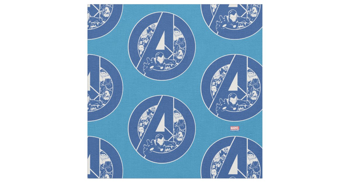 Avengers Classics | Avengers Outlines In logo Fabric | Zazzle