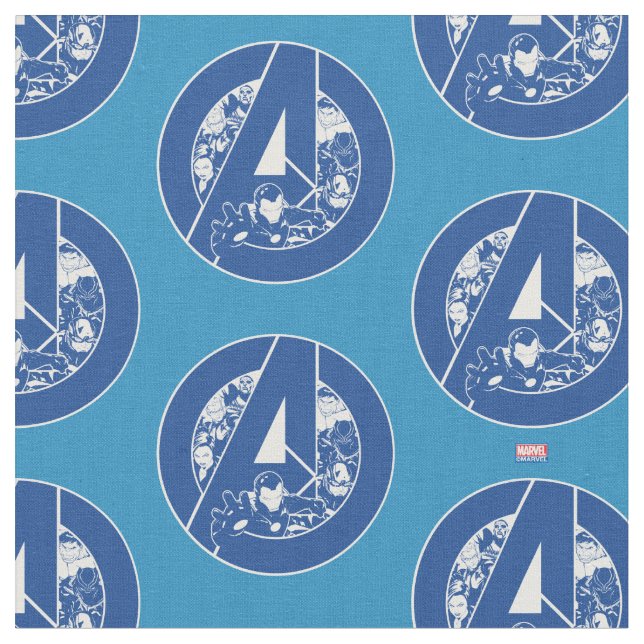 Avengers Classics | Avengers Outlines In logo Fabric (Close Up)